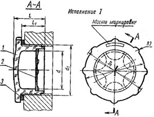Рис.1. Габаритный чертеж маслоуказателя МН176-63 с наружной резьбой М39х1.5