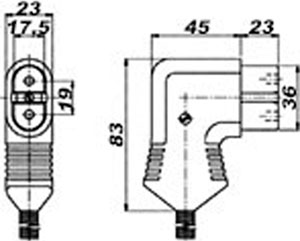 Рис.1. Габаритный чертеж разъема (ZA 729 Si) - TX1006 термостойкого