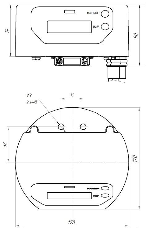 Схема габаритных размеров СИПТМ-395