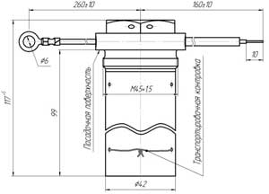 Рис.1. Габаритные и присоединительные размеры сигнализатора уровня охлаждающей жидкости С31