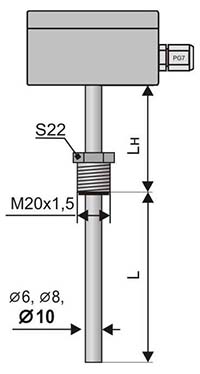 Габаритные размеры термопреобразователя ТСМ-012