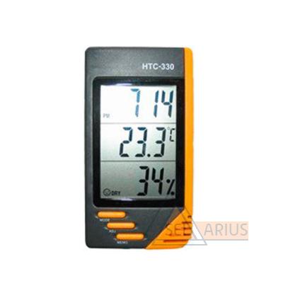 Фото гигрометра-термометра HTC-330 (с часами)